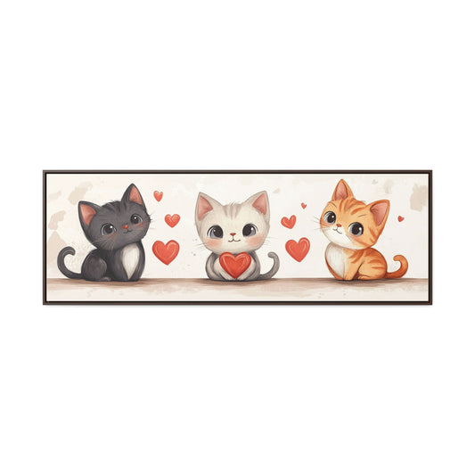 Cute Trio of Kittens Wall Art – Adorable Cat Illustration for Kids' Room & Nursery | Playful & Heartwarming Decor