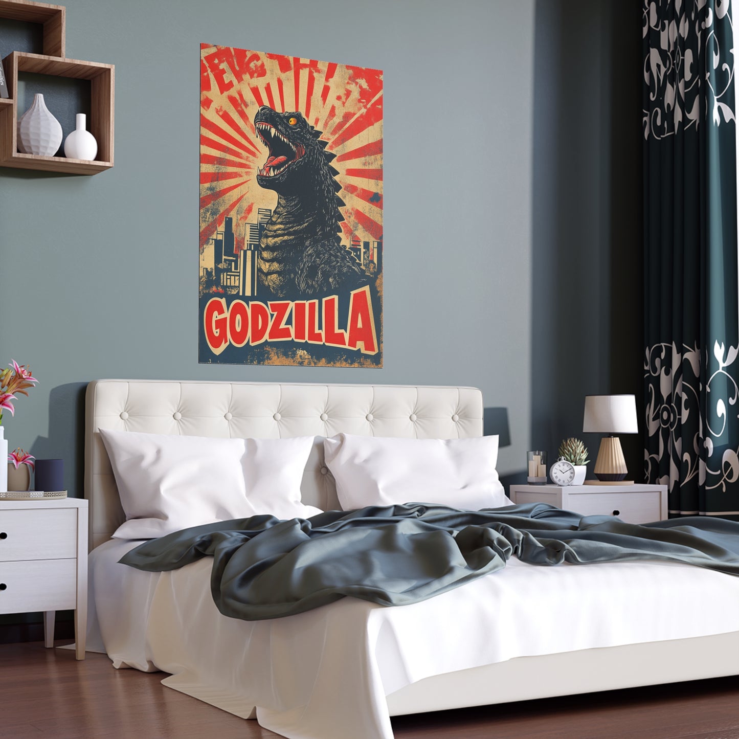 Godzilla Poster IV – Retro Japanese Kaiju Artwork Inspired by Showa-Era