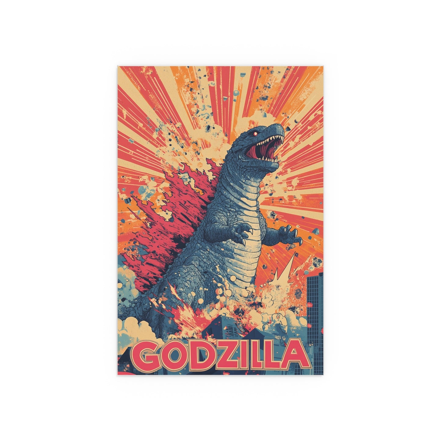 Godzilla Poster I – Retro Japanese Kaiju Artwork Inspired by Showa-Era