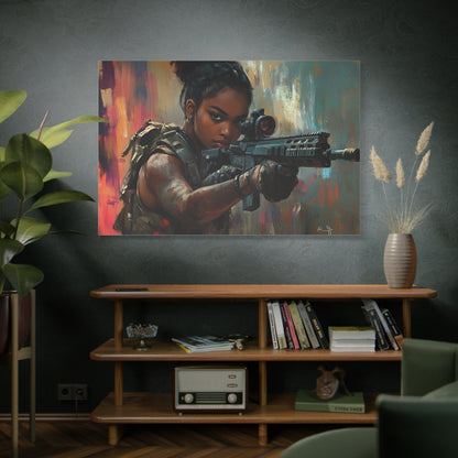 "Deadeye Strike" – Girls & Guns Kore Series Precision Sniper Canvas Art