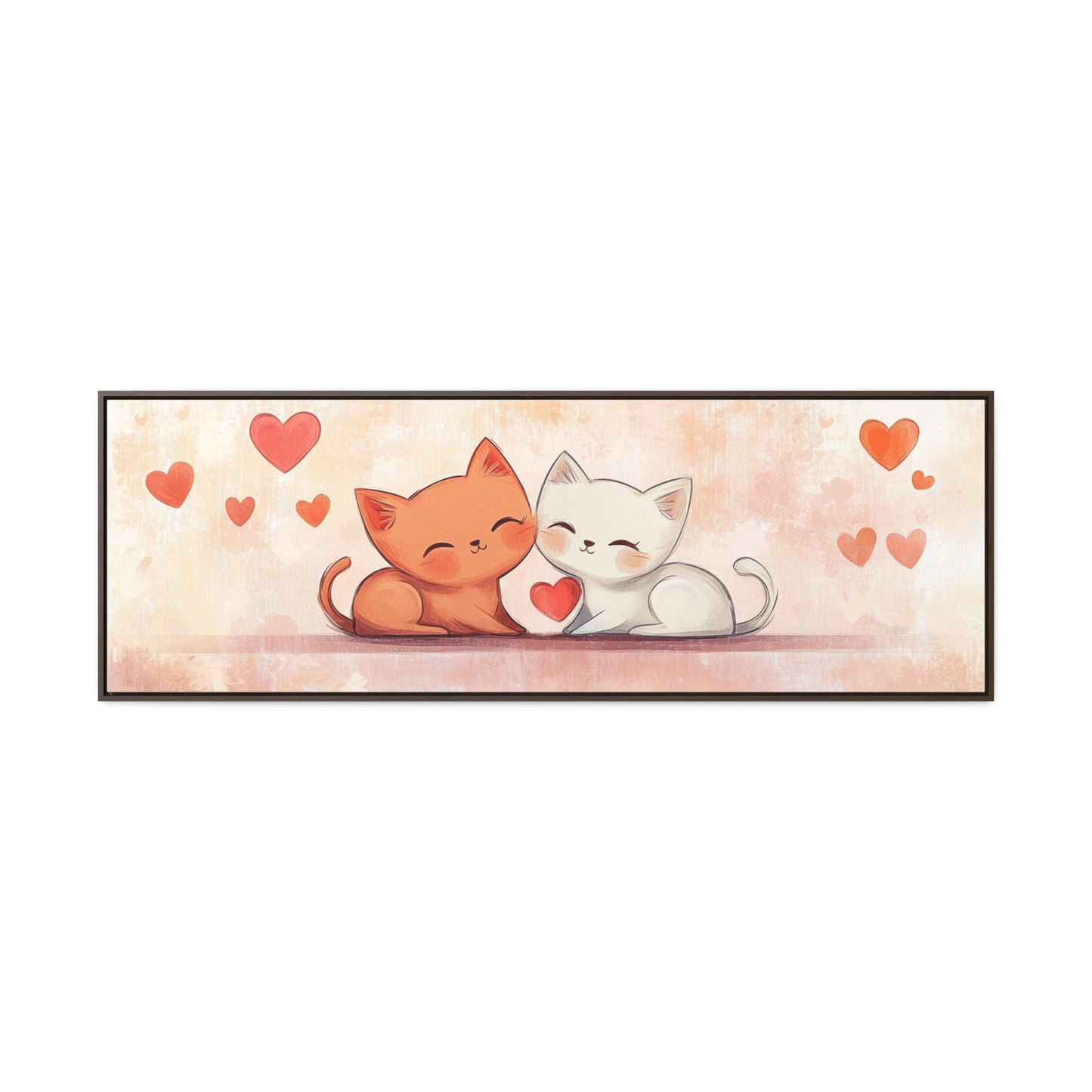 Adorable Love Cats Wall Art – Cute Kitten Illustration for Kids' Room & Nursery | Sweet and Playful Decor