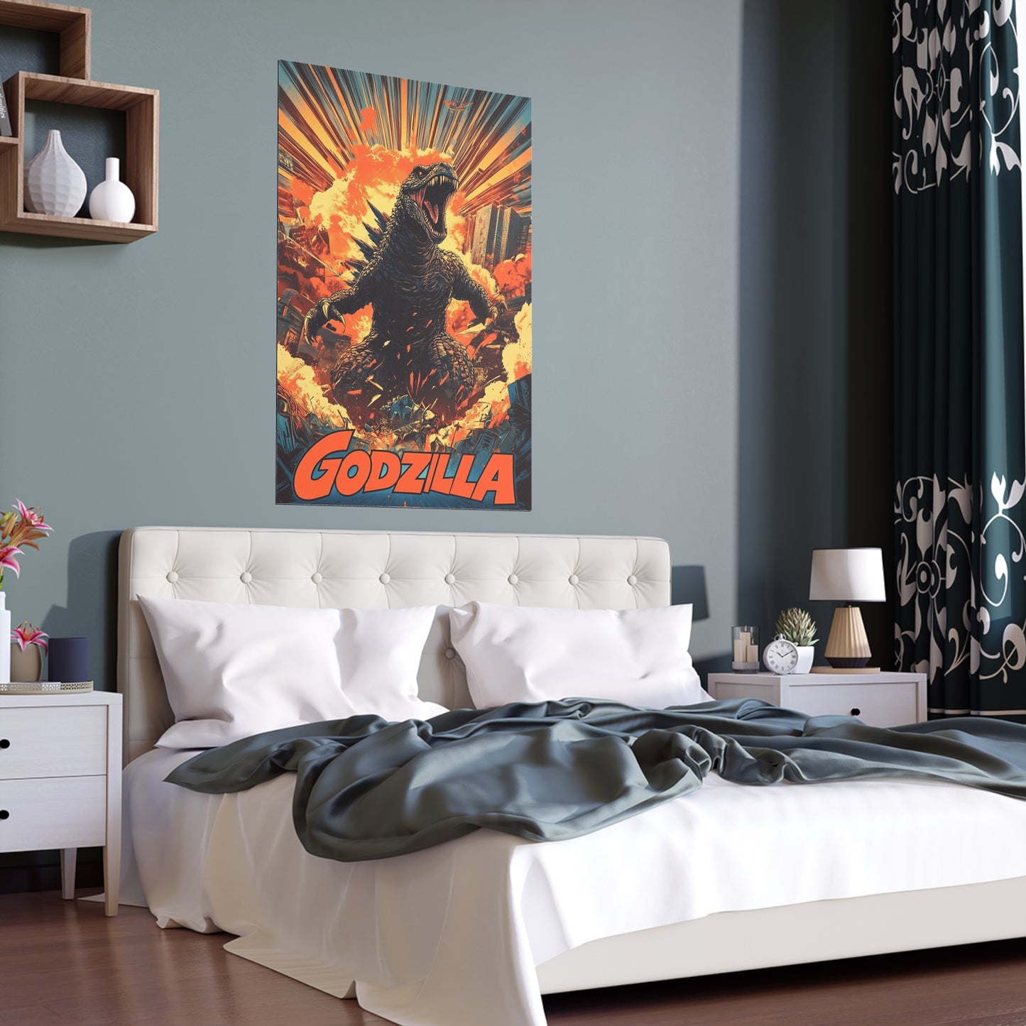 Godzilla Poster III – Retro Japanese Kaiju Artwork Inspired by Showa-Era