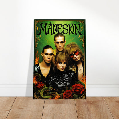 Måneskin Poster – Green Band Pose - BAND PROMO STYLE WALL ART BAND FAN DECO 2