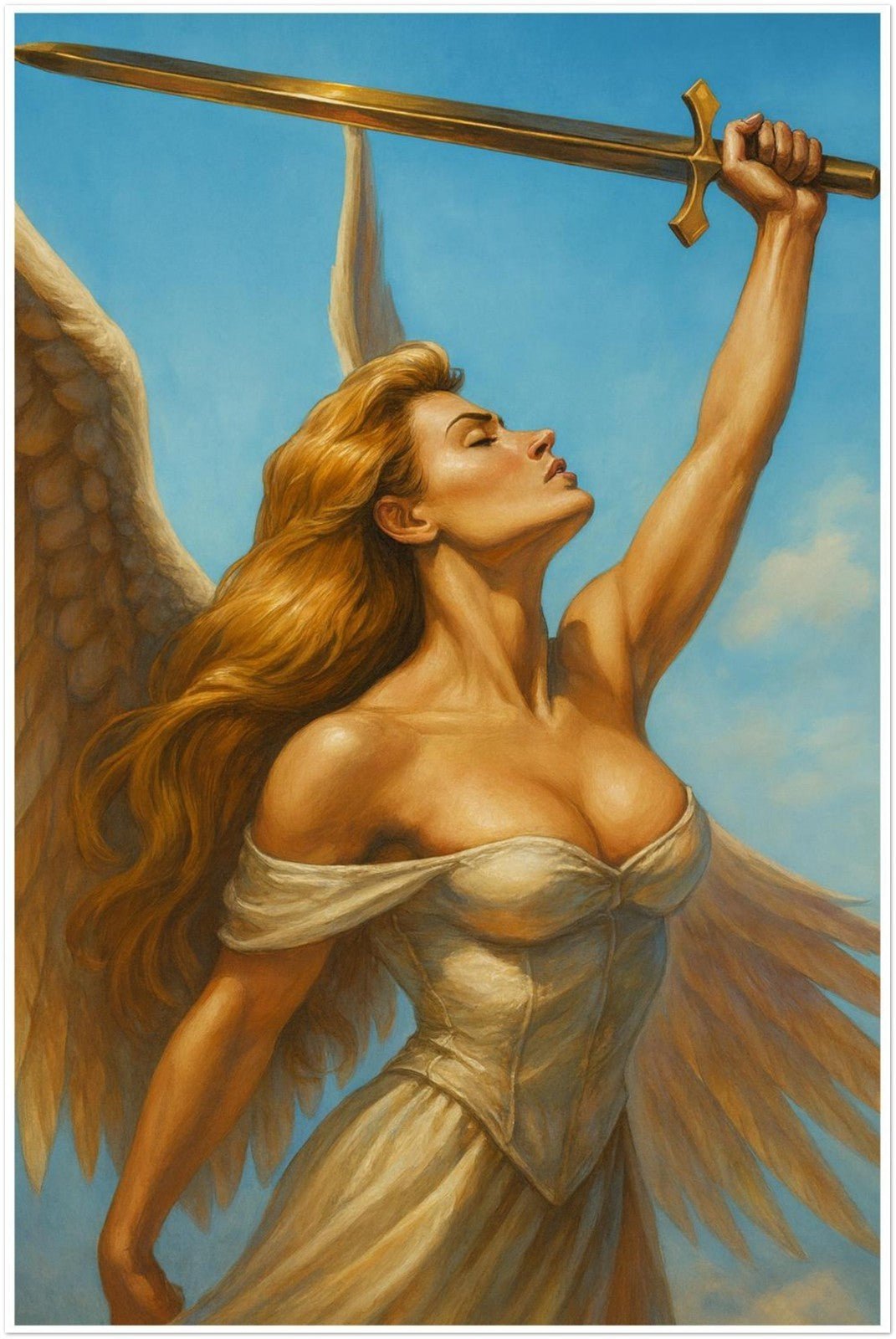 SERRA ANGEL MAGIC THE GATHERING INSPIRED DIVINE WARRIOR FANTASY POSTER