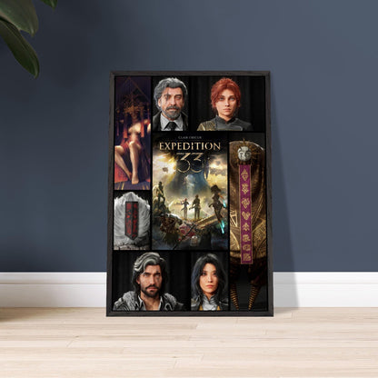 CLAIR OBSCUR EXPEDITION 33 CHARACTER COLLAGE 24X36 FRAMED POSTER - RPG GAMING AR 2