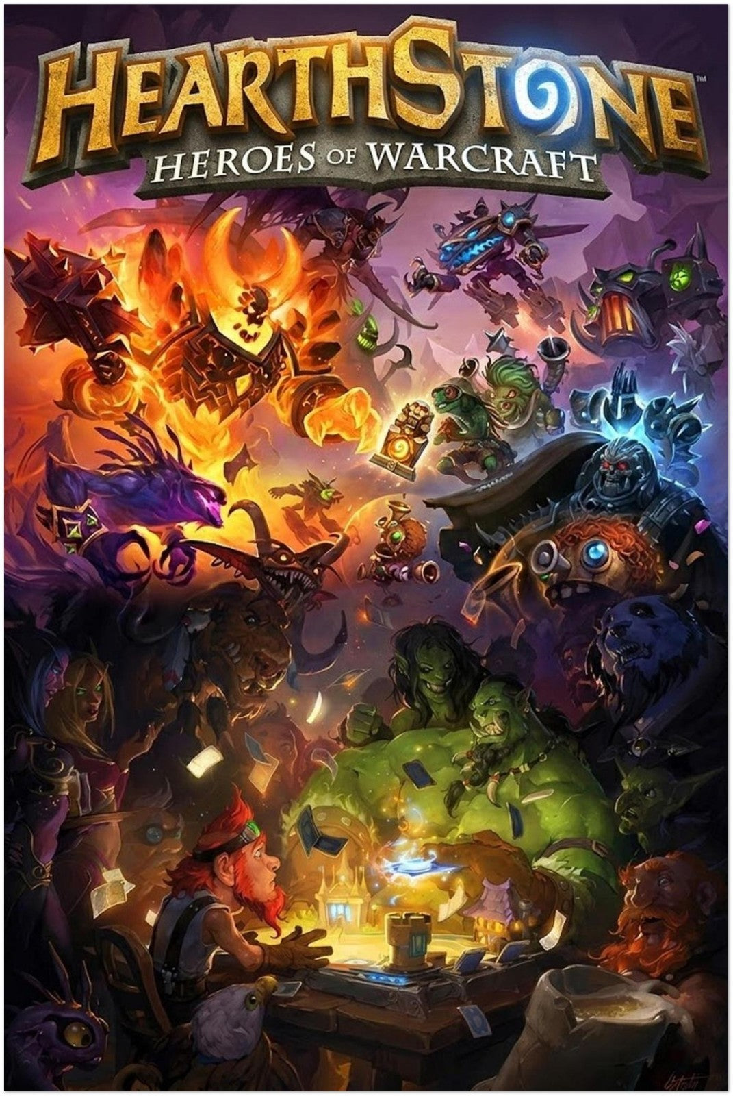 HEARTHSTONE POSTER HEROES OF WARCRAFT FANTASY CARD GAME TAVERN BRAWL ART