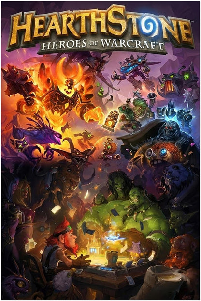 HEARTHSTONE POSTER HEROES OF WARCRAFT FANTASY CARD GAME TAVERN BRAWL ART