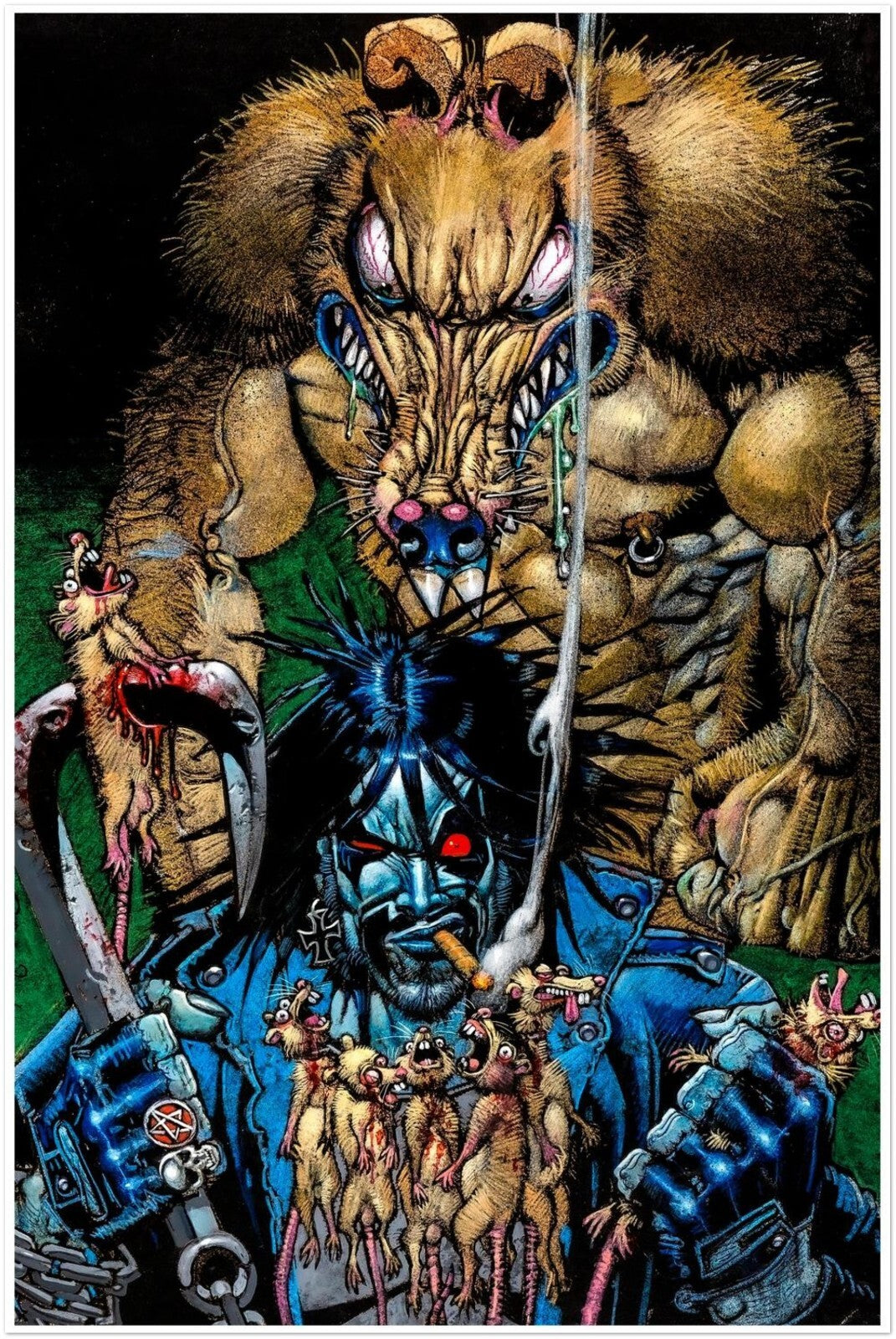 Lobo vs. The Rat King Poster – Simon Bisley Art from Unreleased Game (2005)