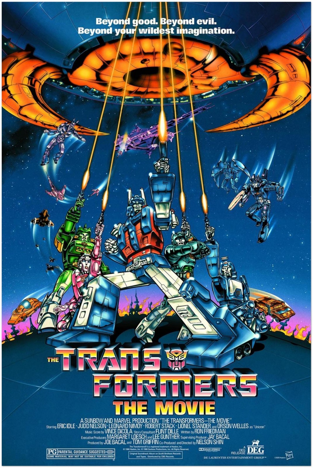 TRANSFORMERS POSTER THE MOVIE 2025 SCREEN 1ST PRINT RETRO ROBOT BATTLE ART
