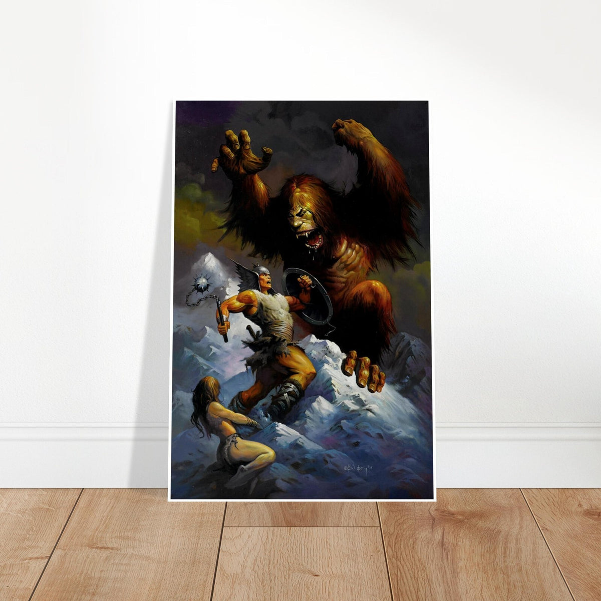 Monster of the Mountains Poster – Ken Kelly Fantasy Barbarian Art (1993) 2