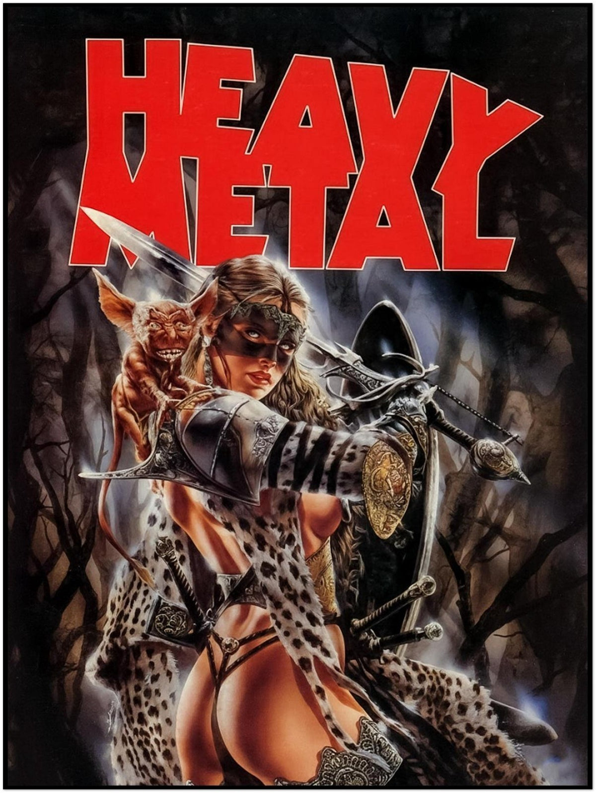 LUIS ROYO - HEAVY METAL - SWORD AND SEDUCTION WARRIOR POSTER - V15N5 (1991) COVE