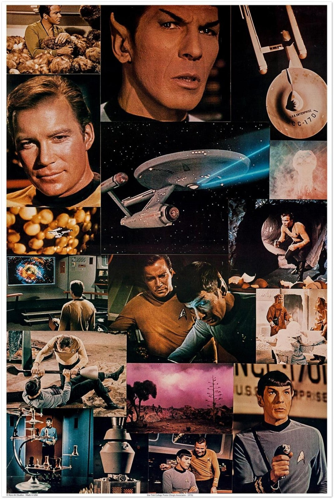 Star Trek Collage Poster – Dargis Associates Commercial Print (1976)
