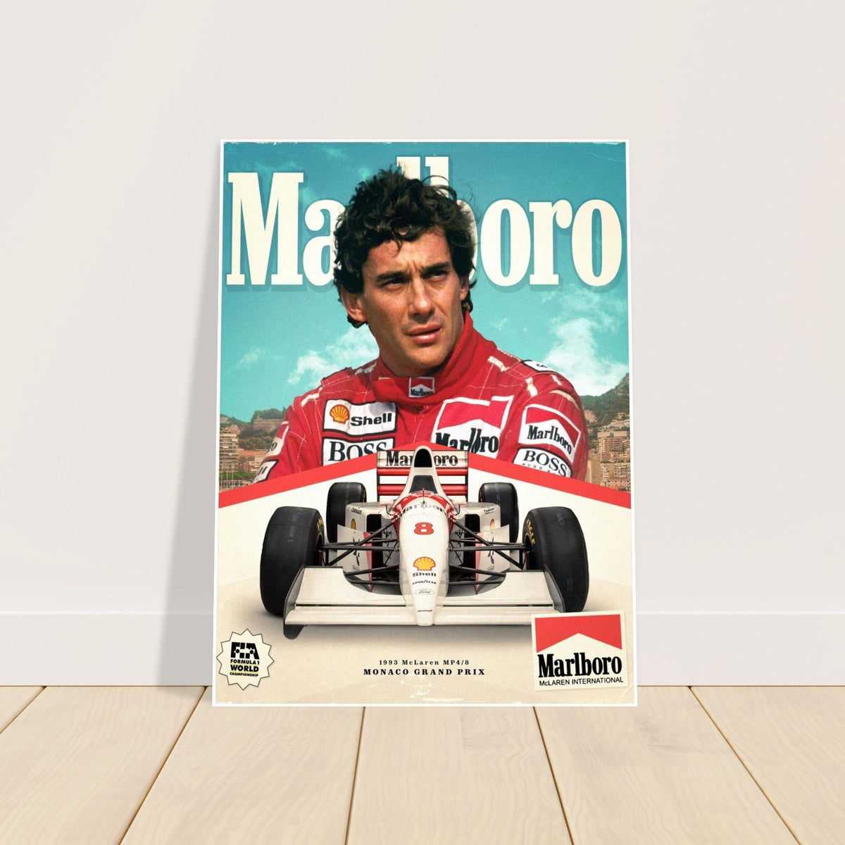 AYRTON SENNA 1993 MCLAREN MP4/8 MONACO GRAND PRIX F1 RACING LEGEND POSTER 2