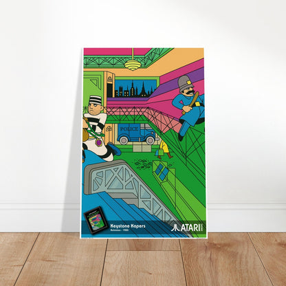 KEYSTONE KAPERS ATARI 2600 - 1983 POSTER - COPS ROBBERS CHASE COMEDY RETRO 2