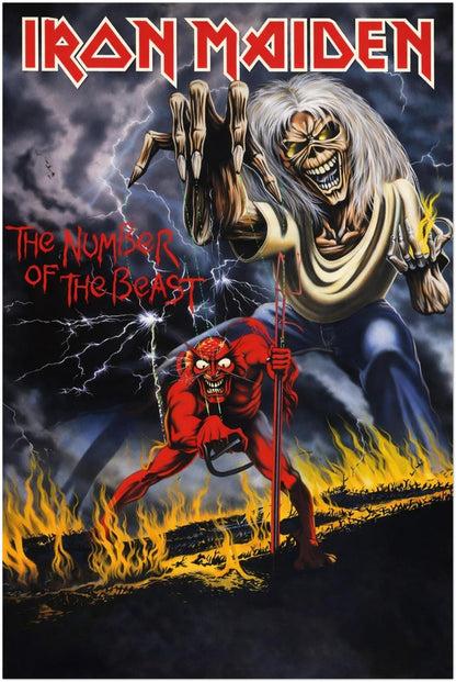 Iron Maiden - The Number of The Beast Album Poster - Heavy Metal Art