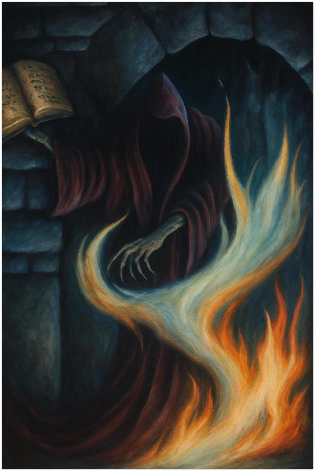 DARK RITUAL MAGIC THE GATHERING INSPIRED DEATH REAPER FLAME MANA POSTER