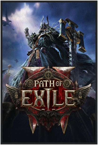 Path of Exile 2 Framed Poster, Gaming Wall Art, RPG Fantasy Decor, 24x36