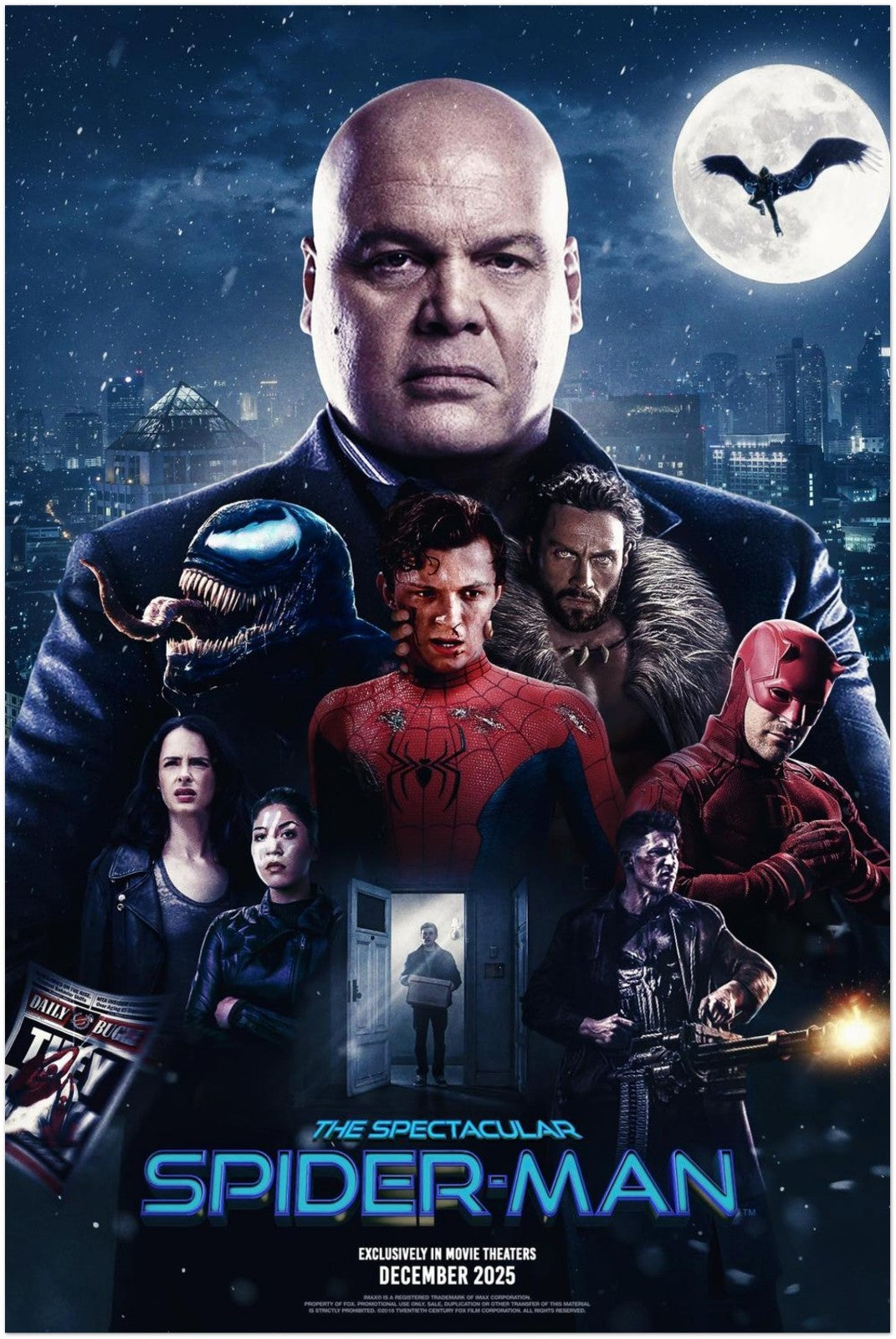 THE SPECTACULAR SPIDER-MAN 2025 MARVEL SUPERHERO ENSEMBLE FAN ART POSTER