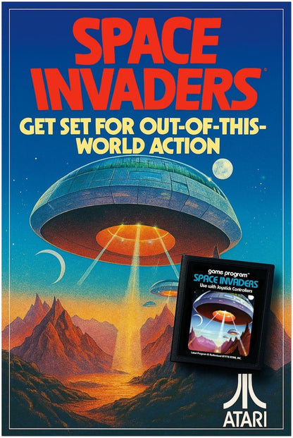 SPACE INVADERS ATARI POSTER - OUT-OF-THIS-WORLD ACTION - ATARI 2600 POSTER