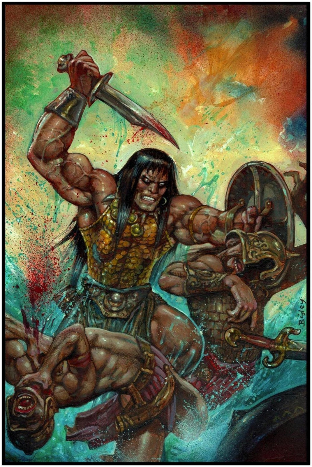 CONAN POSTER THE BARBARIAN #26 CVR B SIMON BISLEY BLOODY SWORD AND SORCERY ART