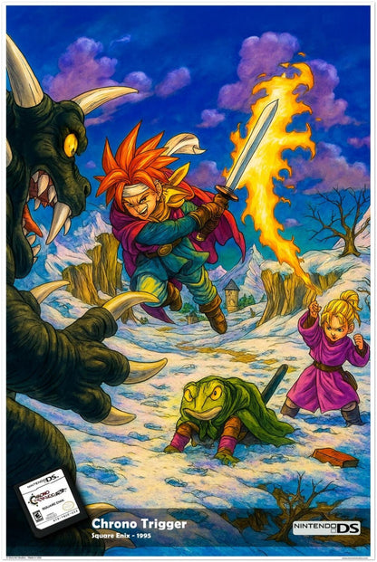 CHRONO TRIGGER NINTENDO DS 1995 POSTER - TIME TRAVEL RPG SQUARE ENIX ART