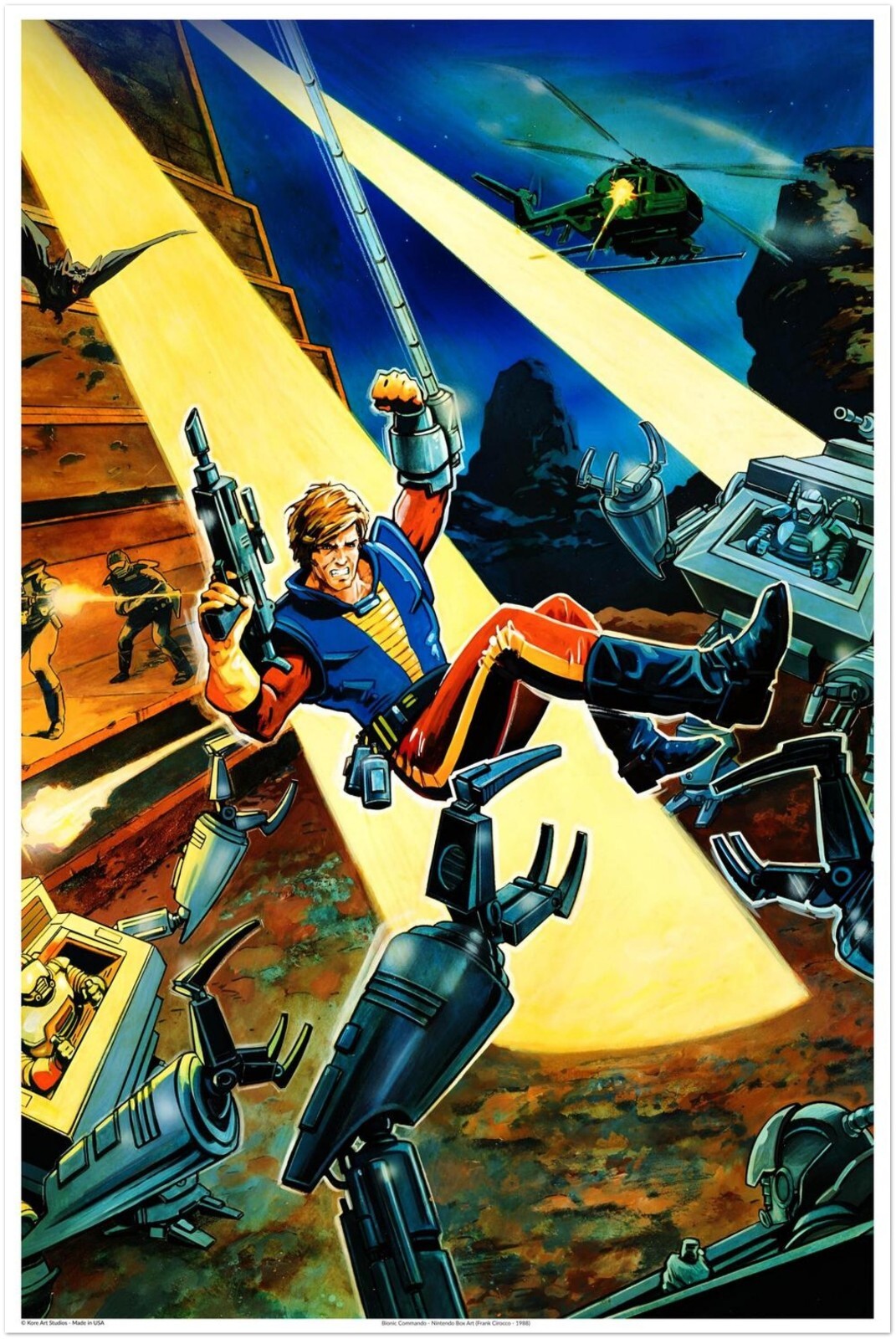 Bionic Commando Poster – Nintendo Box Art by Frank Cirocco (1988 Classic)