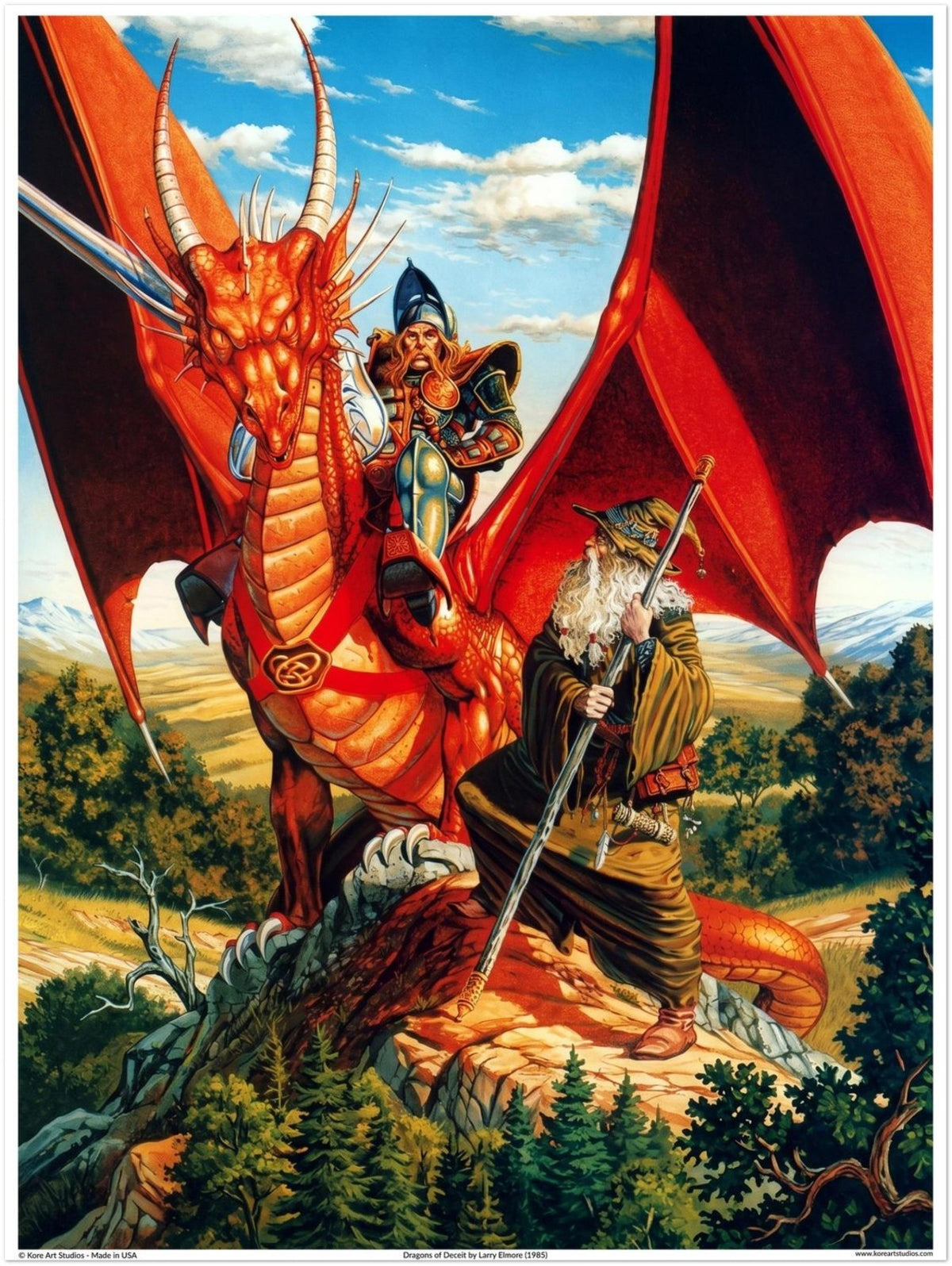 Dragons of Deceit - Dragon Highlord Verminaard & Ember by Larry Elmore (1985)