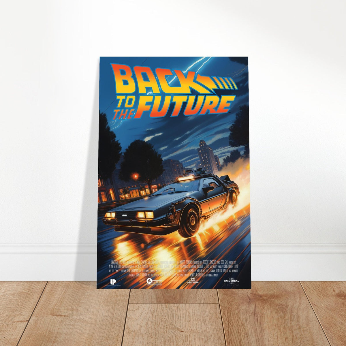 BACK TO THE FUTURE - DELOREAN TIME TRAVEL STREET BURNOUT - 80S MOVIE POSTER 2