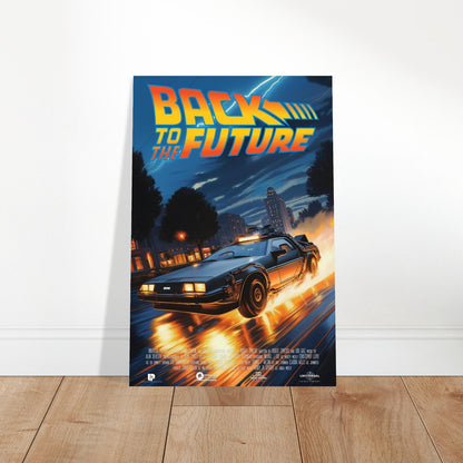 BACK TO THE FUTURE - DELOREAN TIME TRAVEL STREET BURNOUT - 80S MOVIE POSTER 2