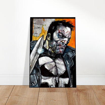 SIMON BISLEY PUNISHER POSTER – GRITTY COMIC ART STYLE WITH SKULL EMBLEM AND RAW 2