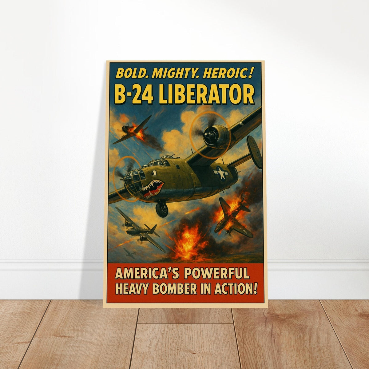 B-24 LIBERATOR BOMBER POSTER - SMASHING AERIAL ACTION - FREE SHIPPING 2