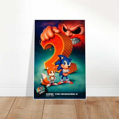 GENESIS - SONIC THE HEDGEHOG 2 - COVER MONTAGE - SEGA POSTER 2