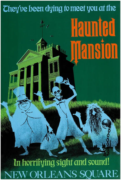 DISNEY - HAUNTED MANSION - CLASSIC ATTRACTION POSTER - NEW ORLEANS SQUARE