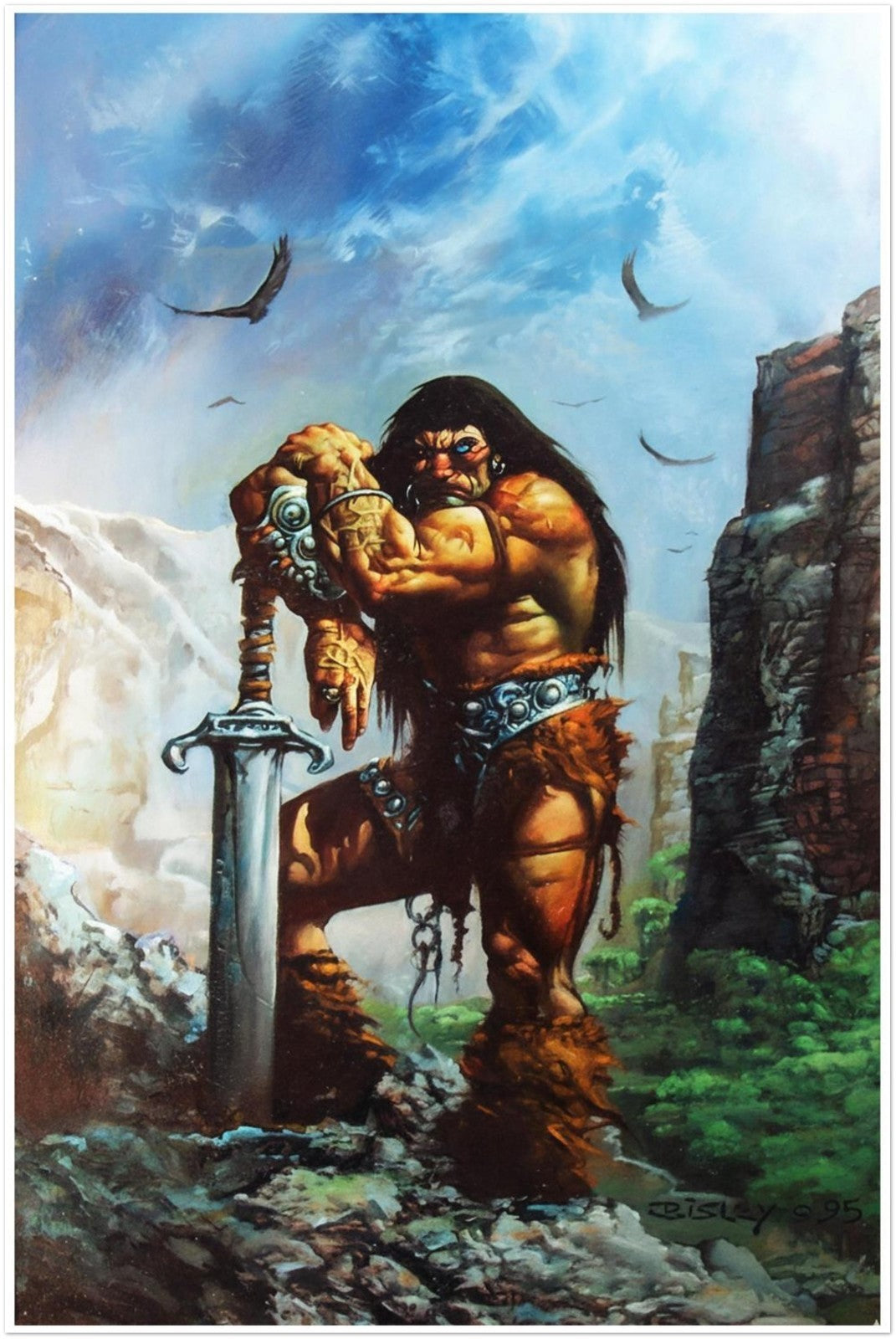 CONAN THE BARBARIAN SIMON BISLEY 1995 FANTASY WARRIOR ADVENTURE POSTER