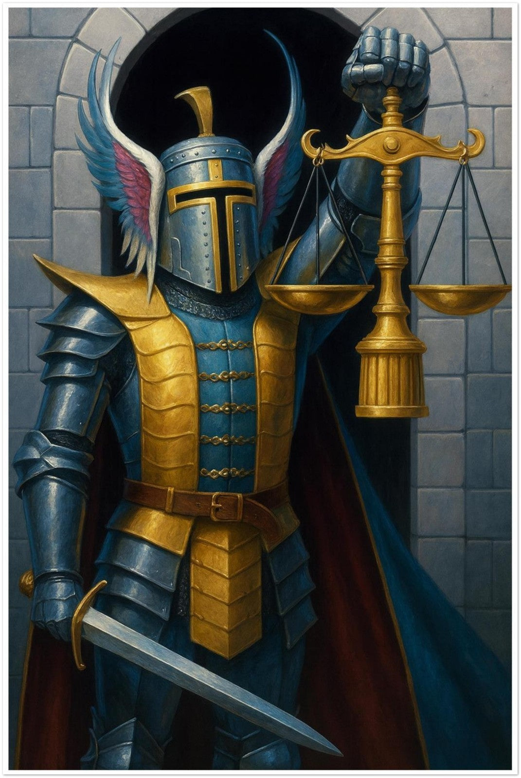 BALANCE MAGIC THE GATHERING INSPIRED PALADIN JUSTICE FANTASY ART POSTER
