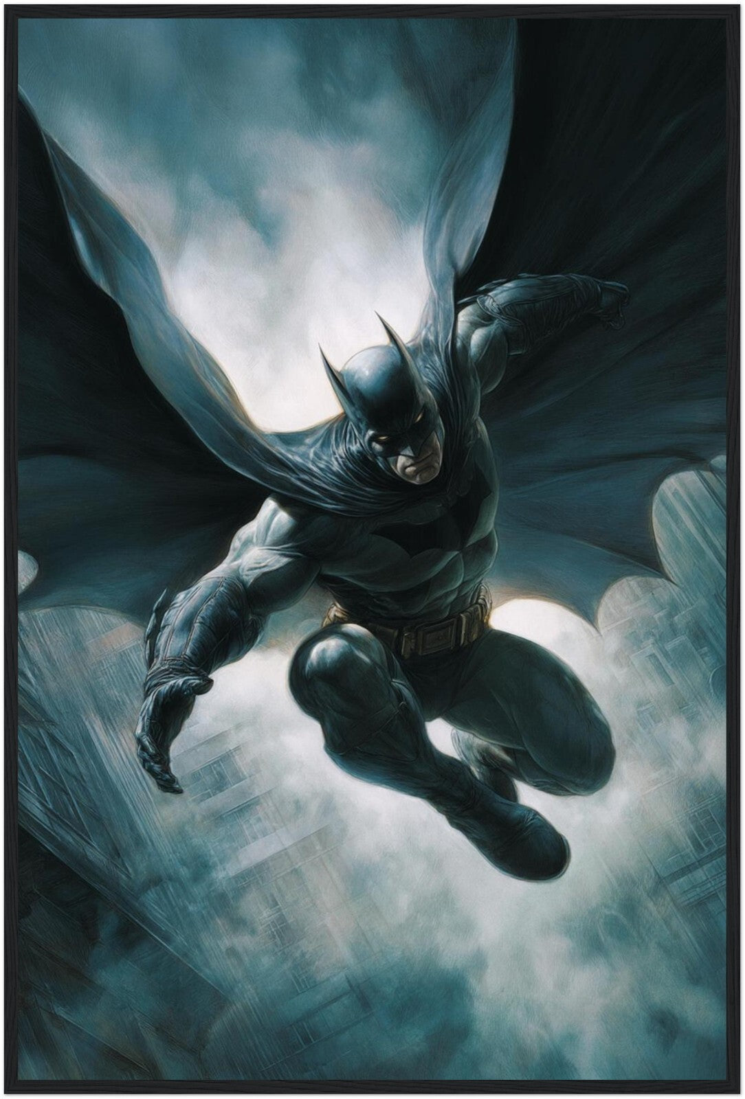 Framed Poster Batman Takes Flight by R. Esberard, 2024 – Gotham City Tribute Art
