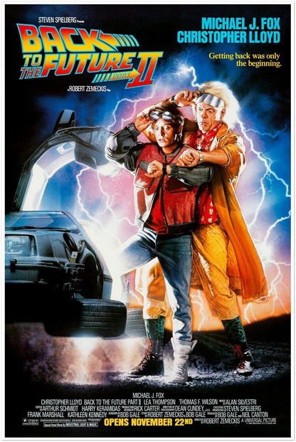 BACK TO THE FUTURE PART II MOVIE POSTER DELOREAN TIME TRAVEL POSTER