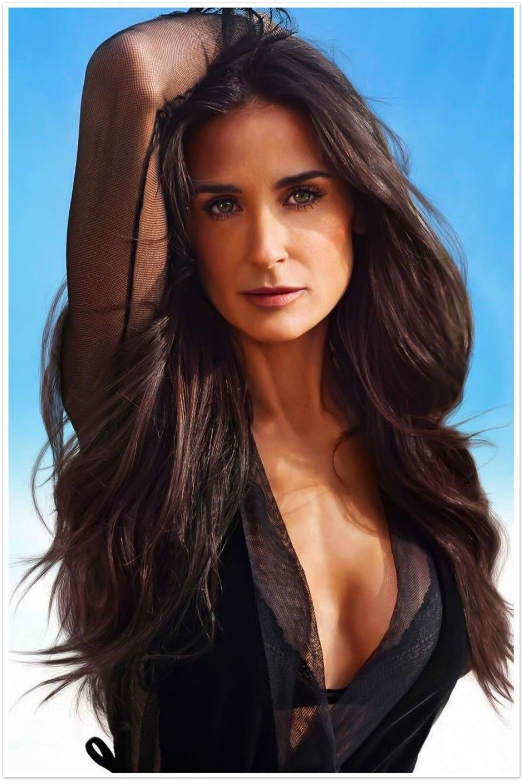 DEMI MOORE POSTER F MAGAZINE ITALY JANUARY 2019 BEACH PORTRAIT EDITORIAL