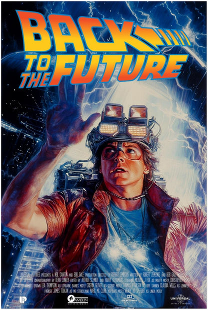 BACK TO THE FUTURE MOVIE POSTER - MARTY MCFLY LIGHTNING STRIKE - 80S SCI-FI