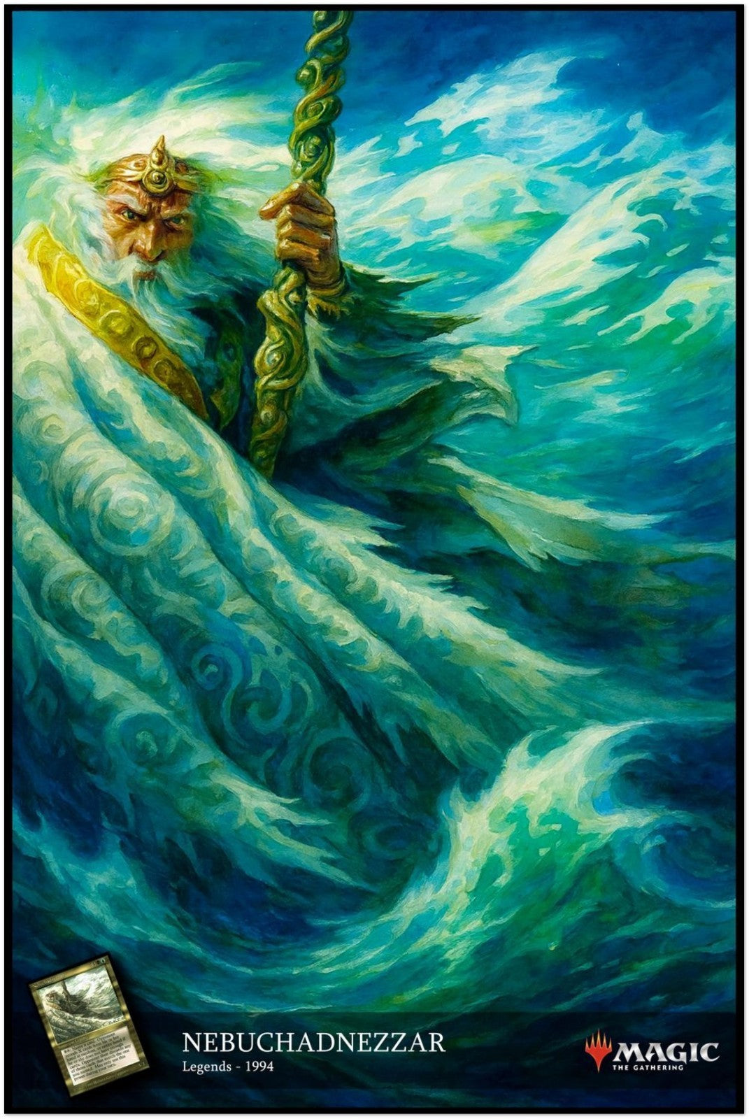 NEBUCHADNEZZAR MAGIC THE GATHERING LEGENDS 1994 VINTAGE MTG POSTER