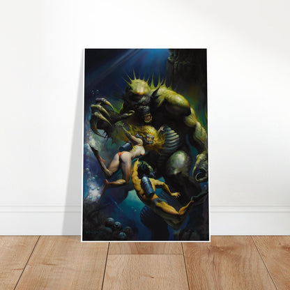 Ken Kelly Demon of the Deep Poster – Classic 1992 Fantasy Monster Art 2