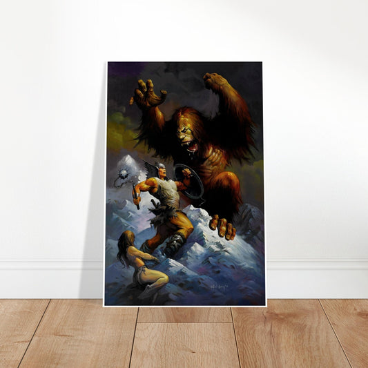 Monster of the Mountains Poster – Ken Kelly Fantasy Barbarian Art (1993) 2