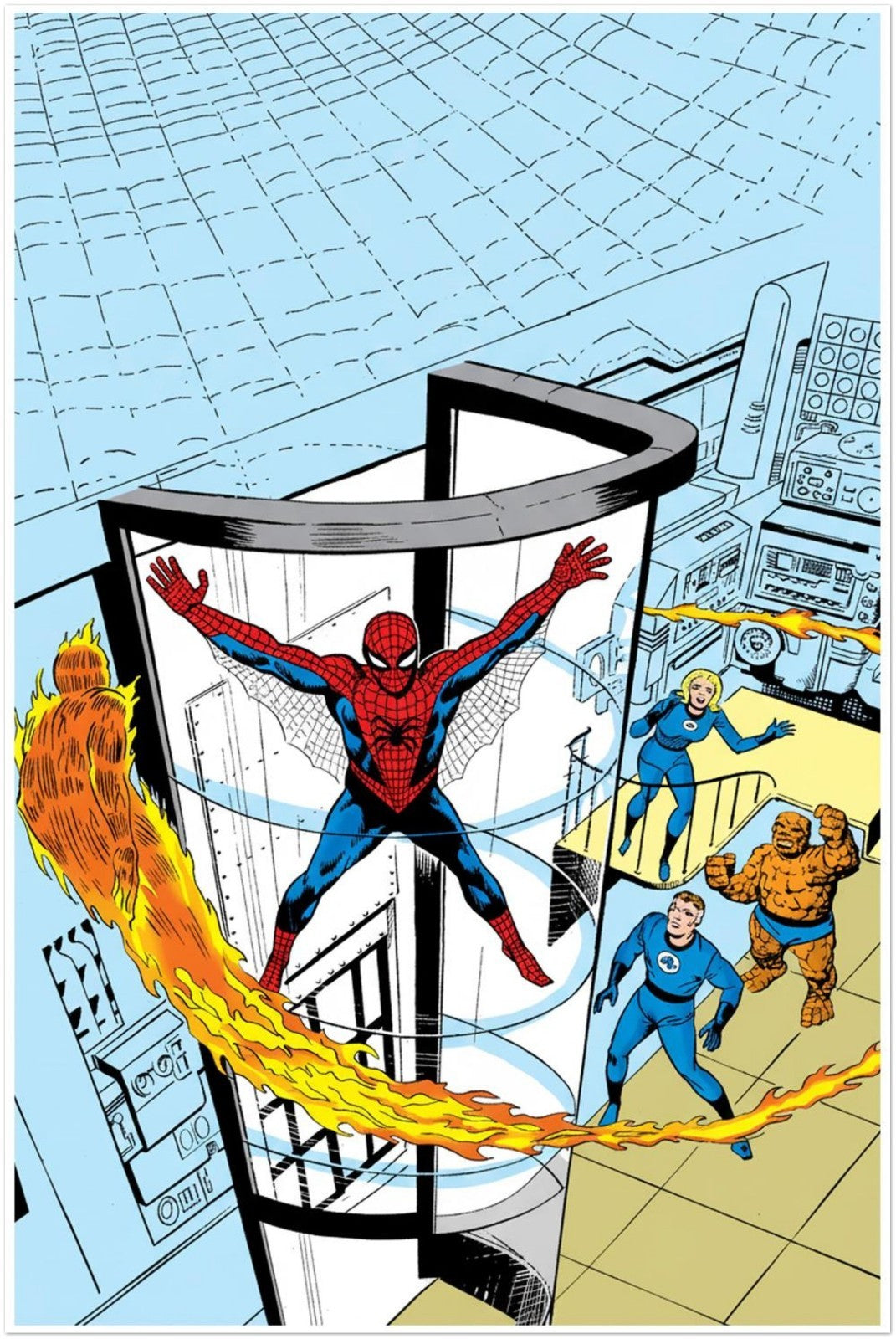 AMAZING SPIDER-MAN 1 JACK KIRBY 1963 FANTASTIC FOUR CROSSOVER POSTER
