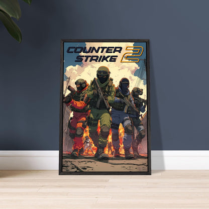 COUNTER STRIKE 2 GAMING POSTER 24X36 FRAMED POSTER - CS2 TACTICAL TEAM ART 2