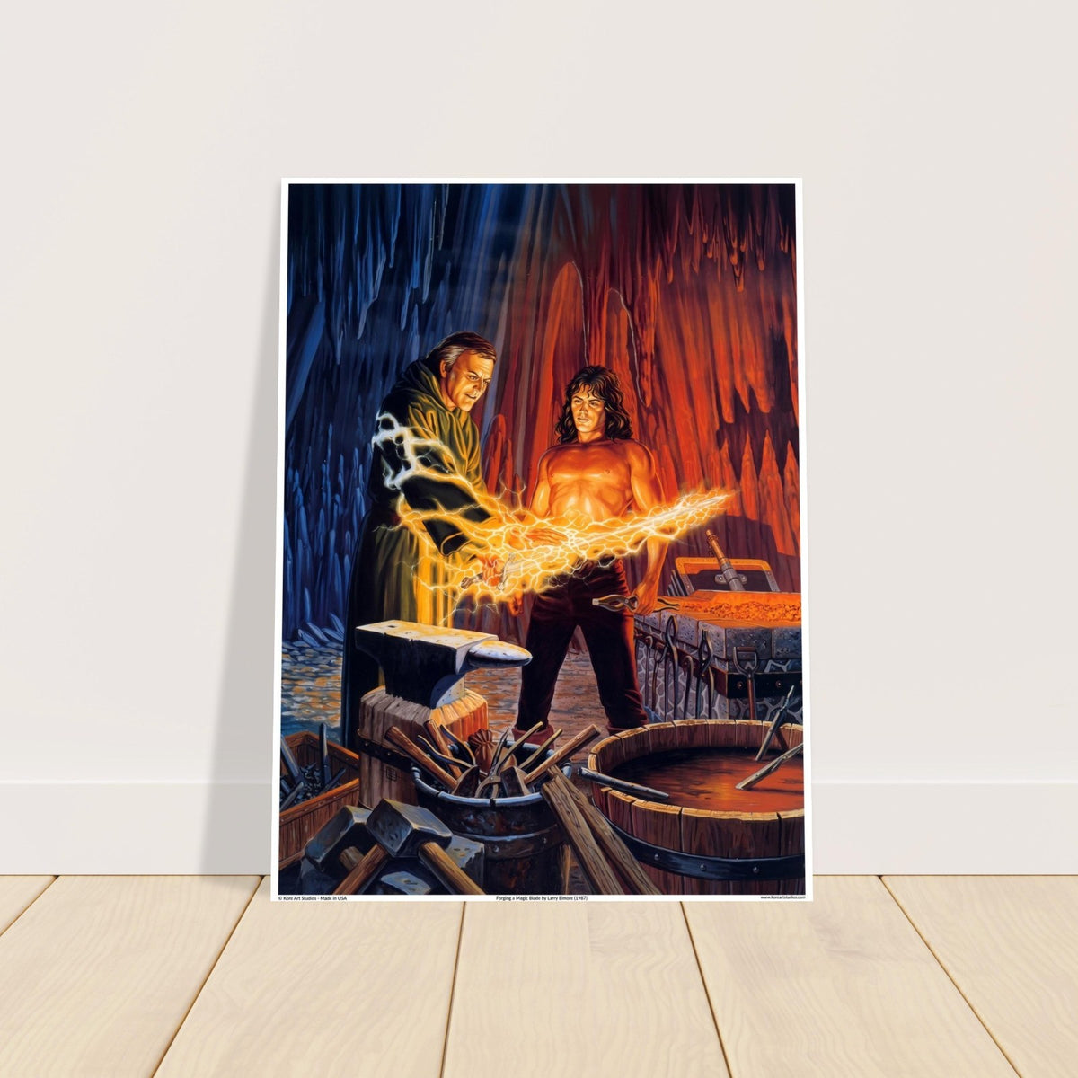 Forging a Magic Blade - Swordsmith Scene by Larry Elmore (1987) 2