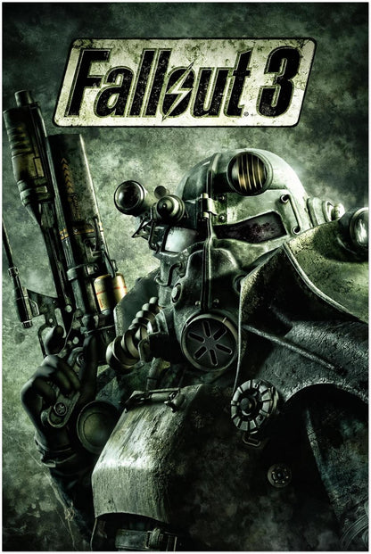 FALLOUT 3 POSTER – POWER ARMOR ENCLAVE SOLDIER ART FROM POST-APOCALYPTIC GAME
