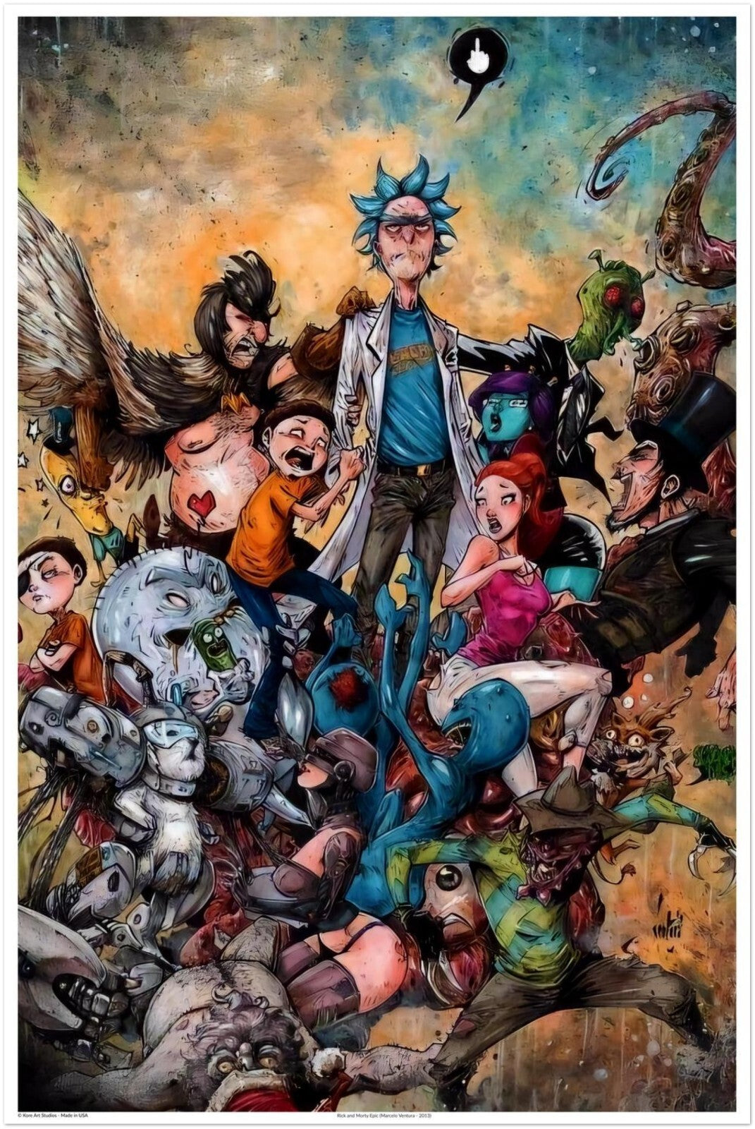 Rick and Morty Poster 24x36 – Epic Chaos Print (Marcelo Ventura 2013) Unframed