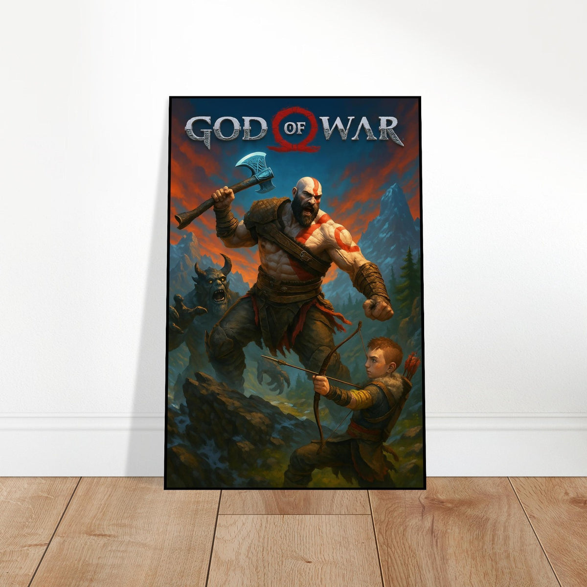 GOD OF WAR POSTER - KRATOS ATREUS FATHER SON NORSE MYTHOLOGY GAMING ART 2