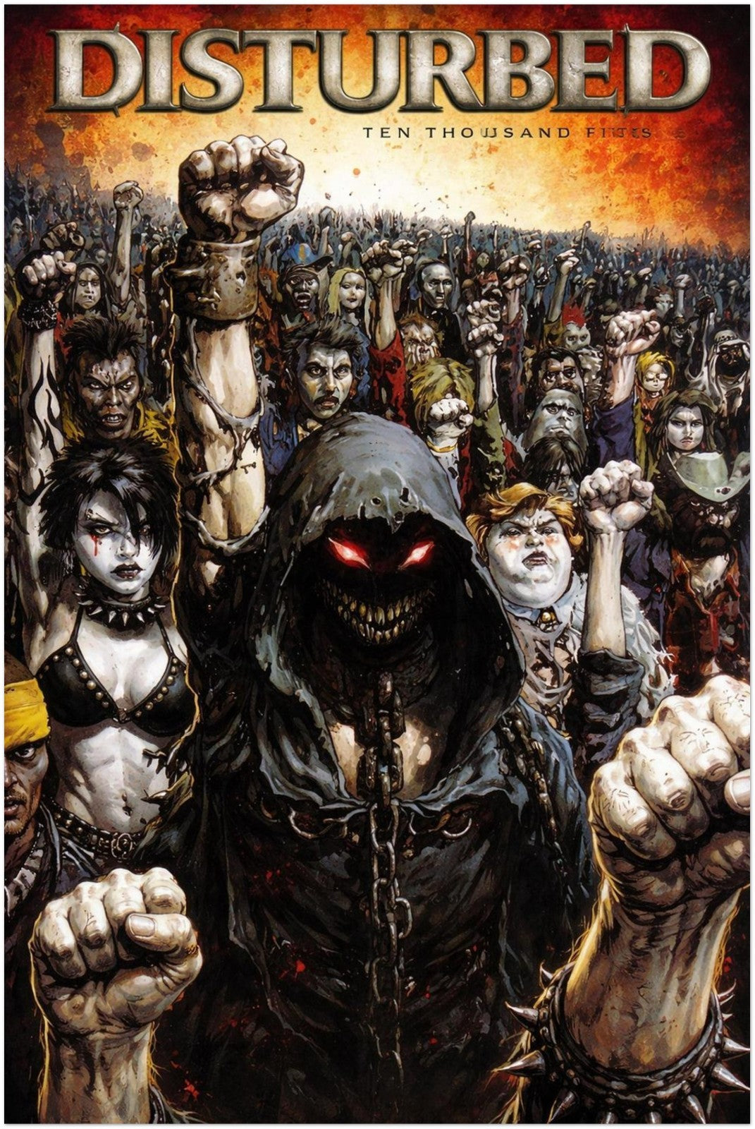Disturbed Poster – Ten Thousand Fists – Early 2000s Heavy Metal – Reprise Record