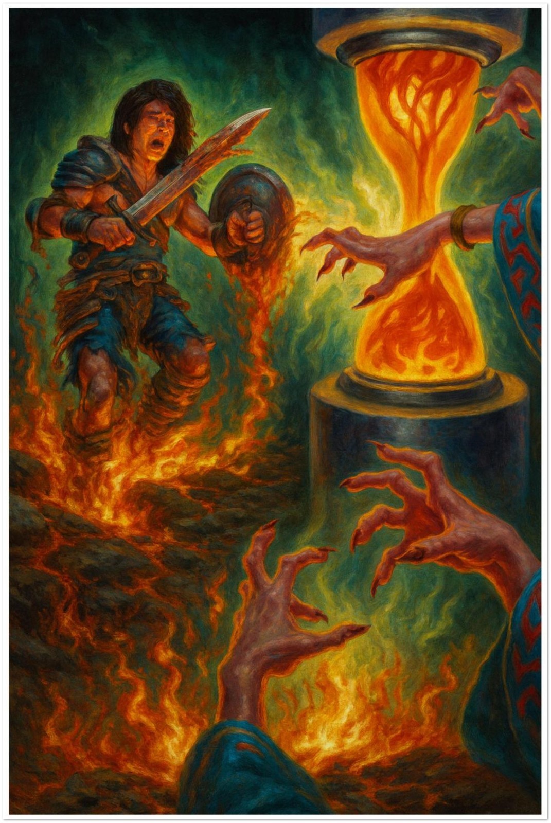 TIMETWISTER MAGIC THE GATHERING INSPIRED TIME MAGIC WARRIOR FANTASY POSTER